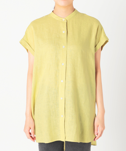 JOURNAL STANDARD relume（ジャーナルスタンダード　レリューム）の「《追加》LINASリネンバンドカラーフレンチ（シャツ/ブラウス・レディース・ホワイト/ブラック/ブラック系その他/グリーン系その他・FREE）」の8枚目の写真