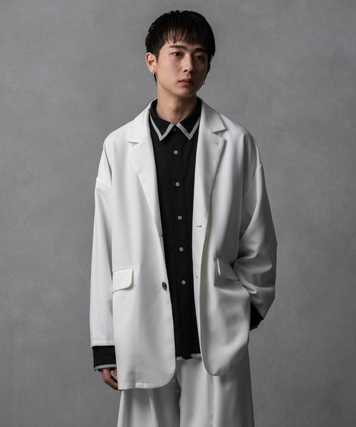 Adoon plain（アドーンプレーン）の「【Adoon plain】シングルテーラードジャケット（セットアップ着用可！）（テーラードジャケット・メンズ・ホワイト/ブラック/ダークブラウン・MEDIUM/LARGE）」の9枚目の写真