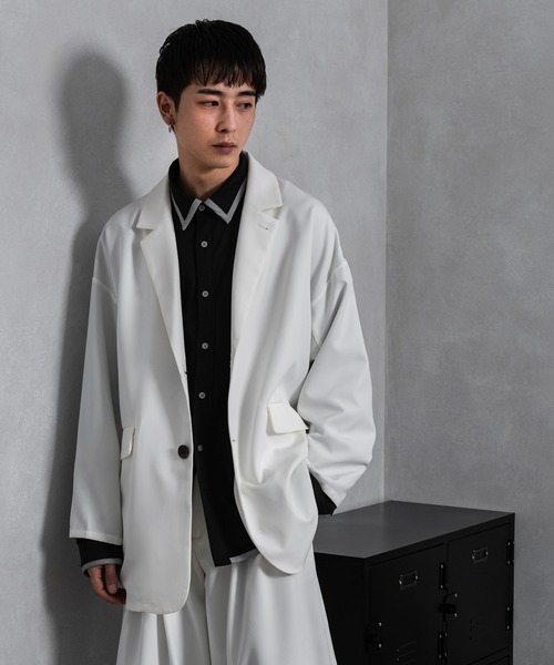 Adoon plain（アドーンプレーン）の「【Adoon plain】シングルテーラードジャケット（セットアップ着用可！）（テーラードジャケット・メンズ・ホワイト/ブラック/ダークブラウン・MEDIUM/LARGE）」の12枚目の写真