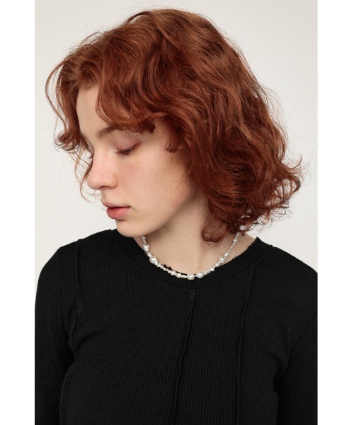 SLY（スライ）の「F/PEARL NECKLACE ネックレス（ネックレス・レディース・シルバー/マルチ・FREE）」の7枚目の写真