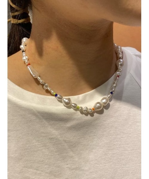 SLY（スライ）の「F/PEARL NECKLACE ネックレス（ネックレス・レディース・シルバー/マルチ・FREE）」の16枚目の写真