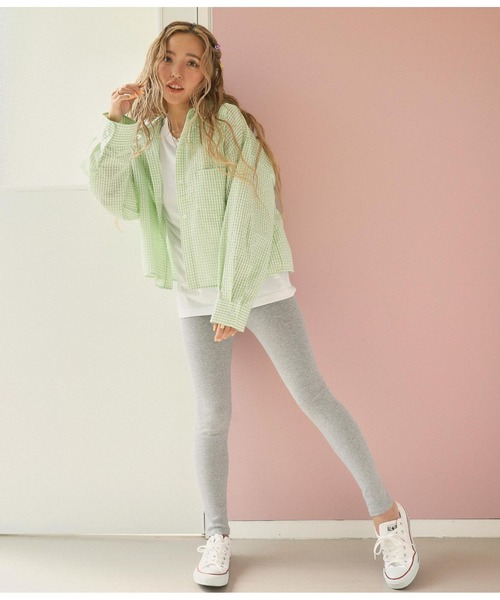 anap mimpi（アナップミンピ）の「ギンガムチェッククロップドシャツ（シャツ/ブラウス・レディース・ブラック/イエロー/グリーン・FREE）」の12枚目の写真