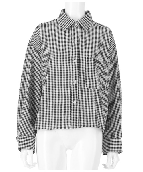 anap mimpi（アナップミンピ）の「ギンガムチェッククロップドシャツ（シャツ/ブラウス・レディース・ブラック/イエロー/グリーン・FREE）」の15枚目の写真