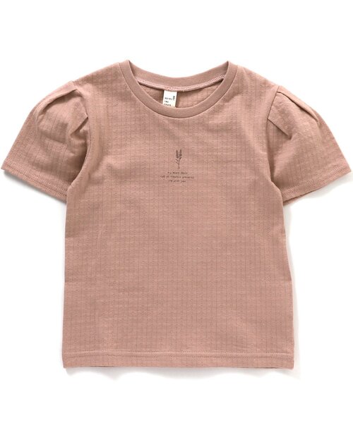 apres les cours(アプレレクール)の「フラワーモチーフTシャツ(Tシャツ/カットソー・キッズ・アイボリー/ピンク/ネイビー・90/100/110/120/80/130/140)」の1枚目の写真