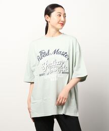 『INDIAN』刺繍+プリント オーバーサイズTシャツ
