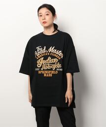 『INDIAN』刺繍+プリント オーバーサイズTシャツ