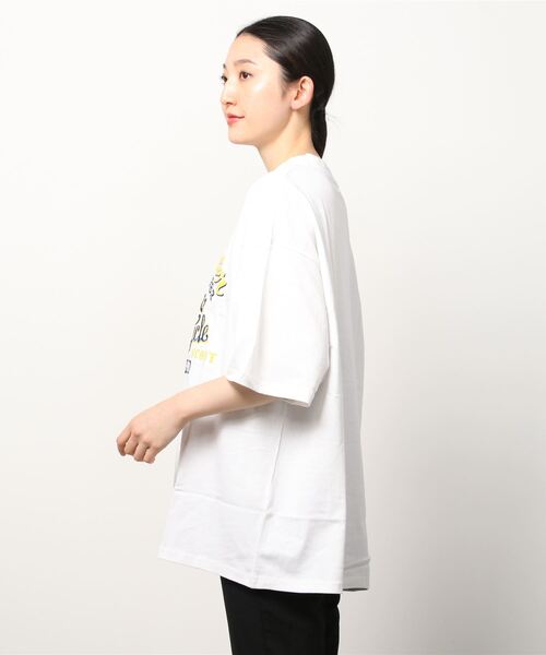 INDIAN(インディアン)の「『INDIAN』刺繍+プリント オーバーサイズTシャツ(Tシャツ/カットソー・レディース・ブラック/ホワイト/ミント・MEDIUM/LARGE)」の4枚目の写真