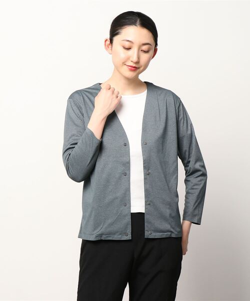 TIGORA(ティゴラ)の「ティゴラ TIGORA SMARTソフトテックカーディガン(カーディガン/ボレロ・レディース・ブラック/グレー・XL/S/M/L)」の1枚目の写真