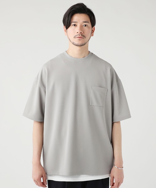 SPU（スプ）の「梨地ポケット付半袖カットソー ＆タンクトップアンサンブル（Tシャツ/カットソー・メンズ・ブラック/ベージュ/ネイビー/グレー/ブルー/グリーン系/カーキ・M/L/XL）」の8枚目の写真