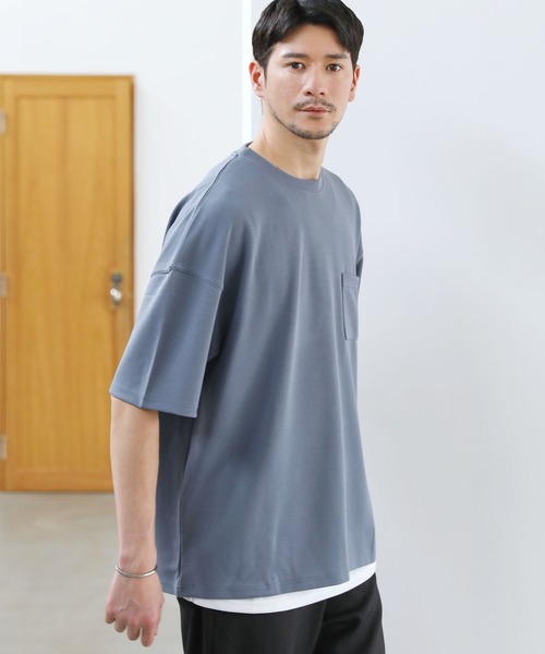 SPU（スプ）の「梨地ポケット付半袖カットソー ＆タンクトップアンサンブル（Tシャツ/カットソー・メンズ・ブラック/ベージュ/ネイビー/グレー/ブルー/グリーン系/カーキ・M/L/XL）」の20枚目の写真