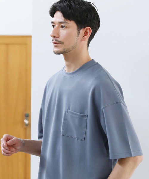 SPU（スプ）の「梨地ポケット付半袖カットソー ＆タンクトップアンサンブル（Tシャツ/カットソー・メンズ・ブラック/ベージュ/ネイビー/グレー/ブルー/グリーン系/カーキ・M/L/XL）」の21枚目の写真