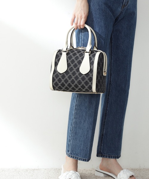 N.（N. Natural Beauty Basic）（エヌエヌナチュラルビューティーベーシック）の「モノグラムボストンショルダーバッグ（トートバッグ・レディース・ベージュ系その他/ネイビー系1・ﾌﾘ-）」の5枚目の写真