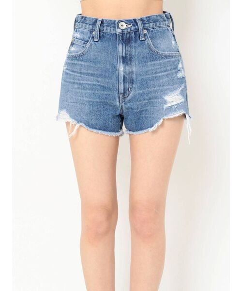 GYDA(ジェイダ)の「ハイウエスト HEMダメージ デニムショートパンツ(デニムパンツ・レディース・ブラック/ブルー・SMALL/MEDIUM/X-SMALL)」の18枚目の写真
