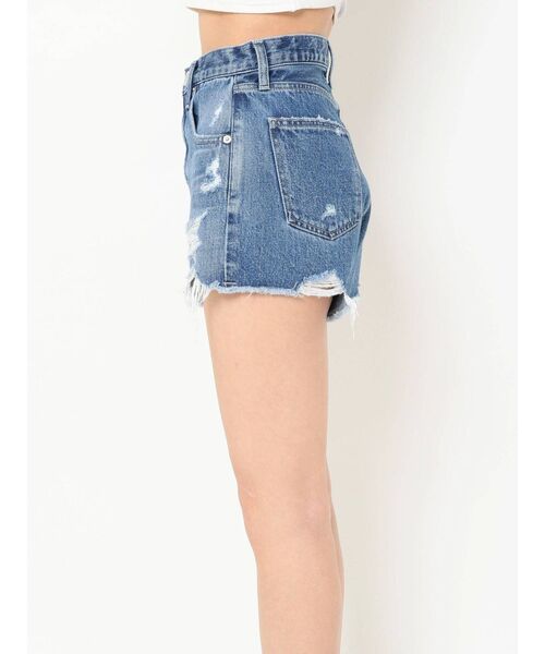 GYDA(ジェイダ)の「ハイウエスト HEMダメージ デニムショートパンツ(デニムパンツ・レディース・ブラック/ブルー・SMALL/MEDIUM/X-SMALL)」の8枚目の写真