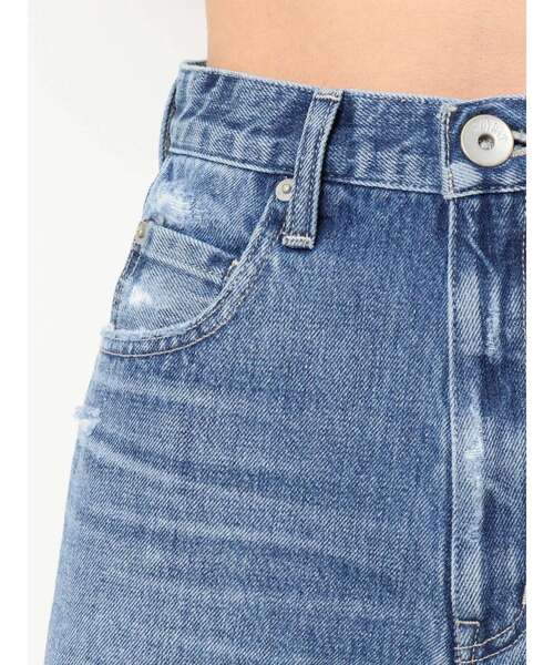 GYDA(ジェイダ)の「ハイウエスト HEMダメージ デニムショートパンツ(デニムパンツ・レディース・ブラック/ブルー・SMALL/MEDIUM/X-SMALL)」の22枚目の写真