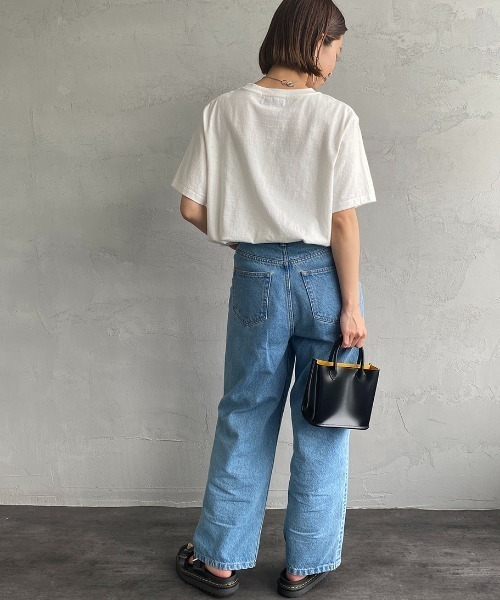 AMERICANA（アメリカーナ）の「[Americana/アメリカーナ] AMERICANA カレッジ風ロゴプリントTシャツ（Tシャツ/カットソー・レディース・ホワイト/グリーン/スミクロ・ONE SIZE）」の9枚目の写真