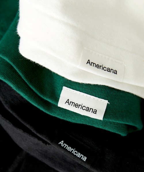 AMERICANA（アメリカーナ）の「[Americana/アメリカーナ] AMERICANA カレッジ風ロゴプリントTシャツ（Tシャツ/カットソー・レディース・ホワイト/グリーン/スミクロ・ONE SIZE）」の21枚目の写真