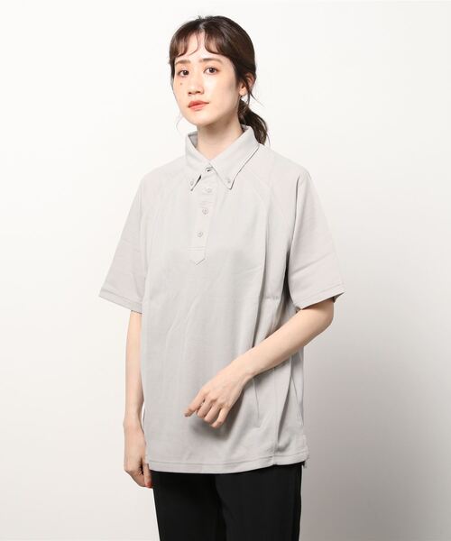 BEES BEAM(ビーズビーム)の「『BEES BEAM』 ボタンダウンポロシャツ 吸水速乾 UVカット(ポロシャツ・レディース・ネイビー/シルバーグレー/ブラック・LARGE/X-LARGE/MEDIUM)」の12枚目の写真