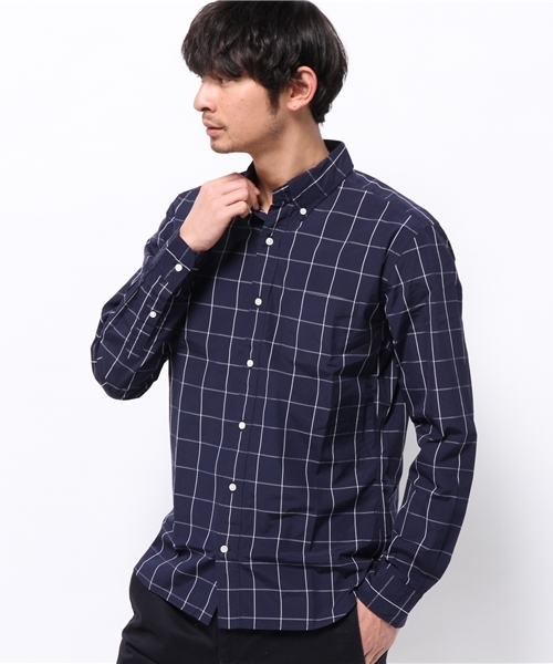 417 EDIFICE（フォーワンセブンエディフィス）の「◇ウィンドペン ボタンダウンシャツ （シャツ/ブラウス・メンズ・ネイビー/ホワイト・SMALL/LARGE/MEDIUM）」の2枚目の写真