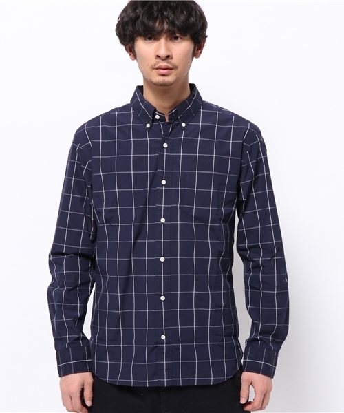 417 EDIFICE（フォーワンセブンエディフィス）の「◇ウィンドペン ボタンダウンシャツ （シャツ/ブラウス・メンズ・ネイビー/ホワイト・SMALL/LARGE/MEDIUM）」の4枚目の写真