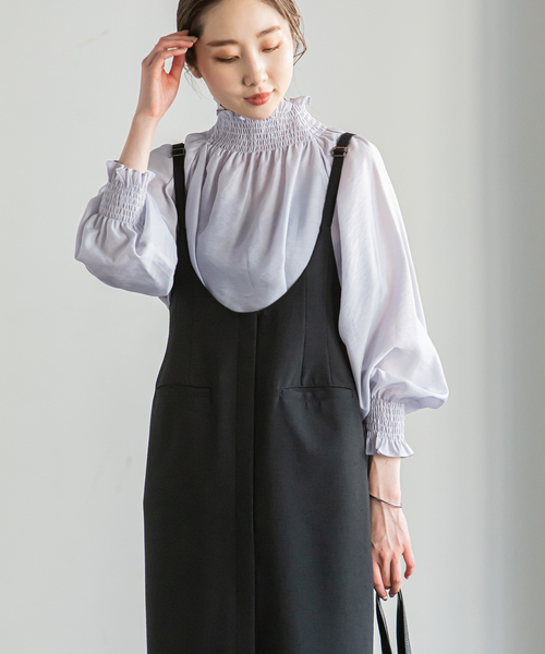 Noble(ノーブル)の「《追加》シャーリングシアーブラウス 3(シャツ/ブラウス・レディース・ベージュ/パープル/ネイビー/ブラウン・38/36)」の7枚目の写真