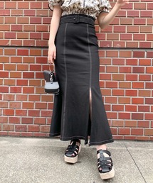 OLIVE des OLIVE | ベルト付きスリットマーメイドスカート(スカート)