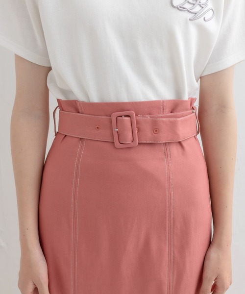 OLIVE des OLIVE（オリーブデオリーブ）の「ベルト付きスリットマーメイドスカート（スカート・レディース・ブラウン/ピンク/オフホワイト/ブラック・FREE）」の5枚目の写真