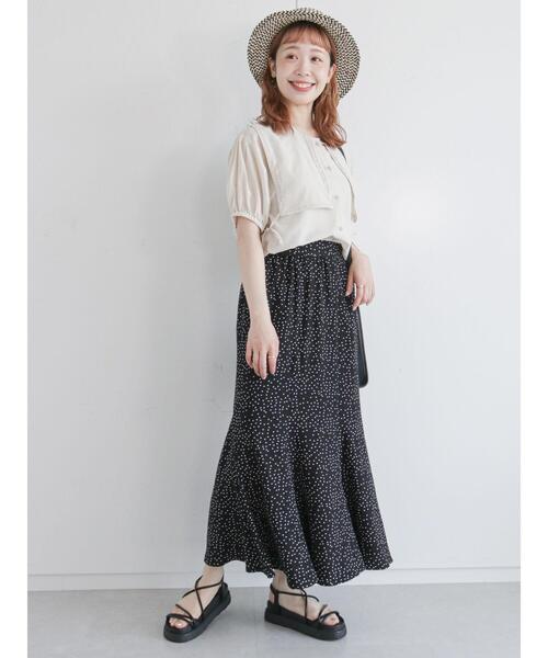 ehka sopo（エヘカソポ）の「ドットマーメイドスカート（スカート・レディース・ブラック/ネイビー/グリーン・ﾌﾘ-）」の18枚目の写真