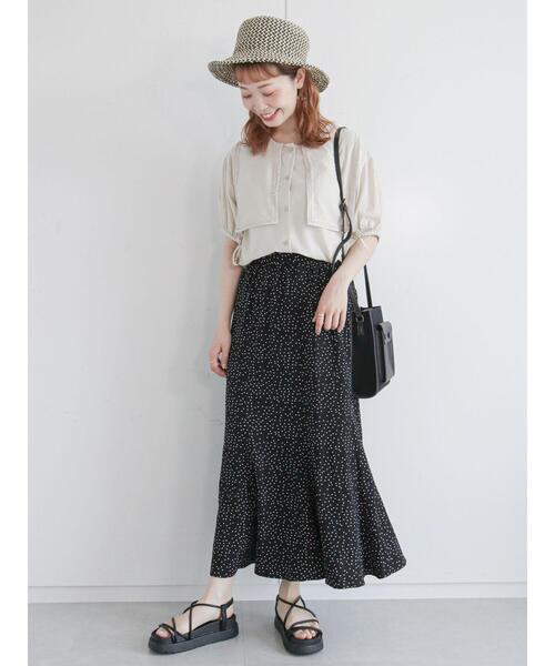 ehka sopo（エヘカソポ）の「ドットマーメイドスカート（スカート・レディース・ブラック/ネイビー/グリーン・ﾌﾘ-）」の19枚目の写真