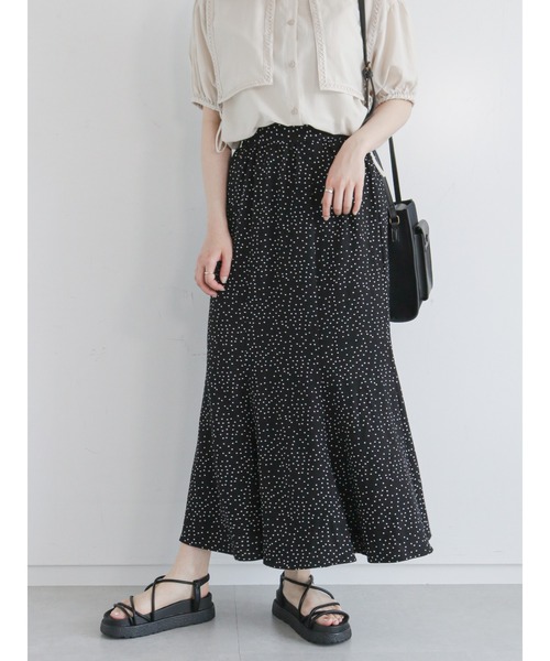 ehka sopo（エヘカソポ）の「ドットマーメイドスカート（スカート・レディース・ブラック/ネイビー/グリーン・ﾌﾘ-）」の2枚目の写真