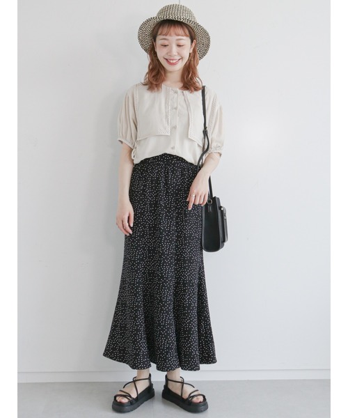 ehka sopo（エヘカソポ）の「ドットマーメイドスカート（スカート・レディース・ブラック/ネイビー/グリーン・ﾌﾘ-）」の5枚目の写真