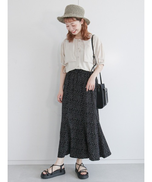 ehka sopo（エヘカソポ）の「ドットマーメイドスカート（スカート・レディース・ブラック/ネイビー/グリーン・ﾌﾘ-）」の10枚目の写真