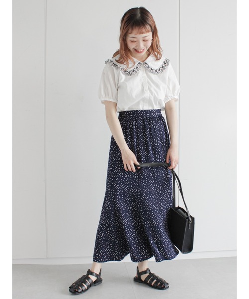 ehka sopo（エヘカソポ）の「ドットマーメイドスカート（スカート・レディース・ブラック/ネイビー/グリーン・ﾌﾘ-）」の13枚目の写真