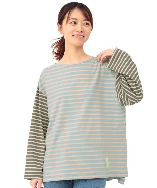 チチカカ(チチカカ)の「ボーダーTシャツ(Tシャツ/カットソー・レディース・ライトグレー/ライトブルー/ブルー・FREE)」の8枚目の写真