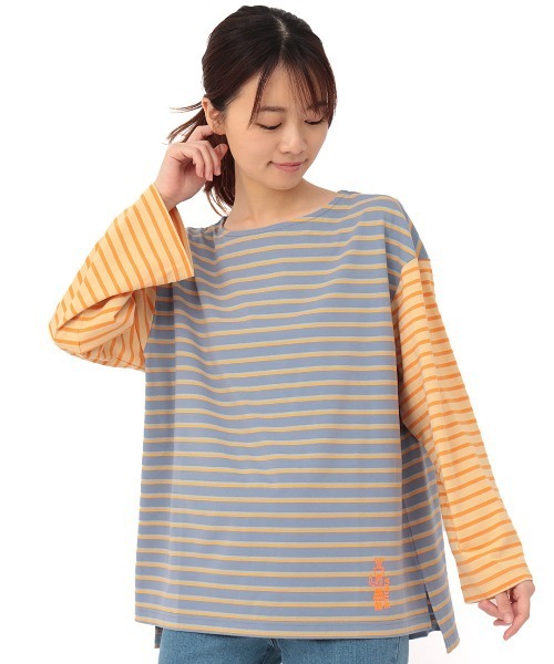 チチカカ(チチカカ)の「ボーダーTシャツ(Tシャツ/カットソー・レディース・ライトグレー/ライトブルー/ブルー・FREE)」の10枚目の写真