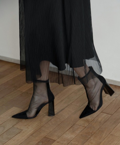 MIELI INVARIANT(ミエリインヴァリアント)の「Sheer Mix Layer Dress(ワンピース・レディース・ブラック/モカ・FREE)」の12枚目の写真