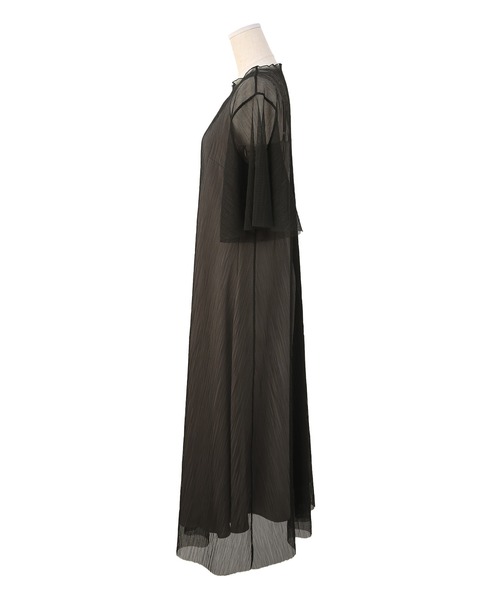 MIELI INVARIANT(ミエリインヴァリアント)の「Sheer Mix Layer Dress(ワンピース・レディース・ブラック/モカ・FREE)」の21枚目の写真
