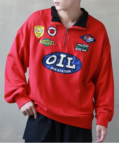 SPINNS（スピンズ）の「【ビッグシルエット】レーシングロゴワッペン ハーフジップスウェット（スウェット・メンズ・アッシュグレー/ブラック/レッド/グリーン系その他/ロイヤルブルー・ONESIZE）」の14枚目の写真