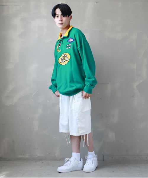 SPINNS（スピンズ）の「【ビッグシルエット】レーシングロゴワッペン ハーフジップスウェット（スウェット・メンズ・アッシュグレー/ブラック/レッド/グリーン系その他/ロイヤルブルー・ONESIZE）」の11枚目の写真