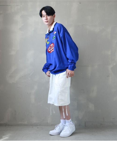 SPINNS（スピンズ）の「【ビッグシルエット】レーシングロゴワッペン ハーフジップスウェット（スウェット・メンズ・アッシュグレー/ブラック/レッド/グリーン系その他/ロイヤルブルー・ONESIZE）」の13枚目の写真