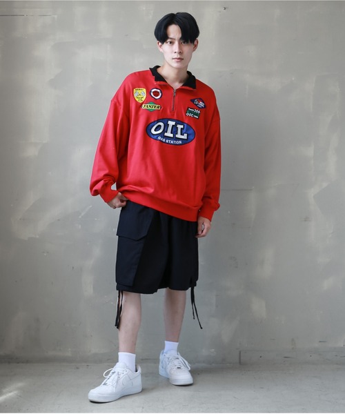 SPINNS（スピンズ）の「【ビッグシルエット】レーシングロゴワッペン ハーフジップスウェット（スウェット・メンズ・アッシュグレー/ブラック/レッド/グリーン系その他/ロイヤルブルー・ONESIZE）」の15枚目の写真