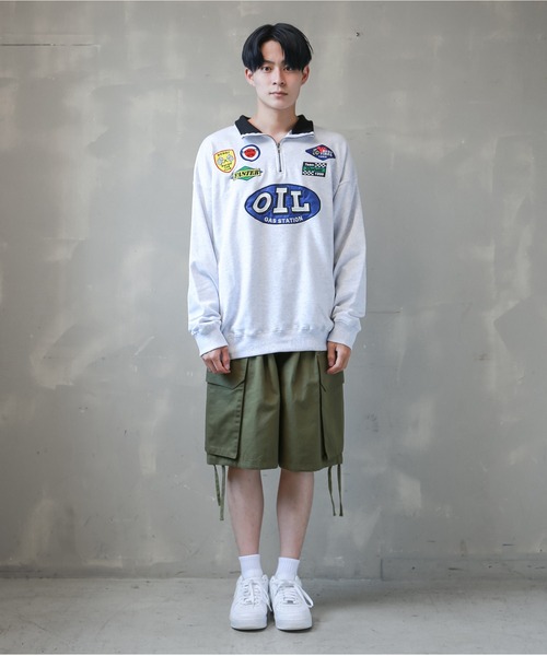 SPINNS（スピンズ）の「【ビッグシルエット】レーシングロゴワッペン ハーフジップスウェット（スウェット・メンズ・アッシュグレー/ブラック/レッド/グリーン系その他/ロイヤルブルー・ONESIZE）」の16枚目の写真