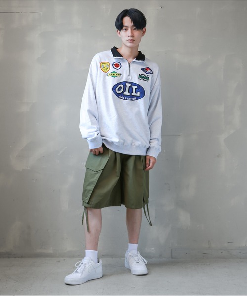 SPINNS（スピンズ）の「【ビッグシルエット】レーシングロゴワッペン ハーフジップスウェット（スウェット・メンズ・アッシュグレー/ブラック/レッド/グリーン系その他/ロイヤルブルー・ONESIZE）」の7枚目の写真