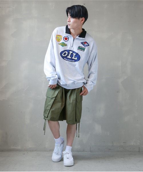 SPINNS（スピンズ）の「【ビッグシルエット】レーシングロゴワッペン ハーフジップスウェット（スウェット・メンズ・アッシュグレー/ブラック/レッド/グリーン系その他/ロイヤルブルー・ONESIZE）」の19枚目の写真