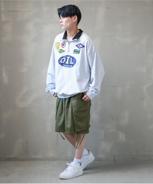 SPINNS（スピンズ）の「【ビッグシルエット】レーシングロゴワッペン ハーフジップスウェット（スウェット・メンズ・アッシュグレー/ブラック/レッド/グリーン系その他/ロイヤルブルー・ONESIZE）」の22枚目の写真