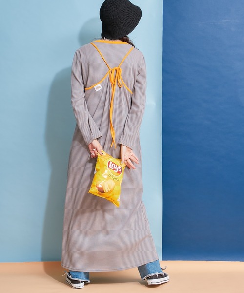 HELLO.SANFRANCISCO(ハローサンフランシスコ)の「【HELLO.SANFRANCISCO】ロンTEE付きボーダーキャミワンピ(ワンピース・レディース・レッド/オレンジ/ブルー/グリーン・ONE SIZE)」の20枚目の写真