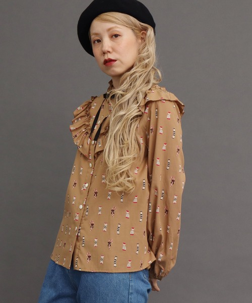 peu pres(プープレ)の「キャンディプリントブラウス(シャツ/ブラウス・レディース・ブラック/ブラウン・FREE)」の18枚目の写真