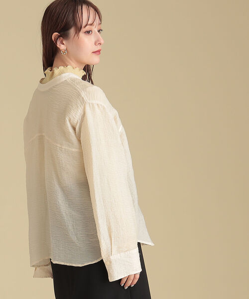 Ray BEAMS（レイビームス）の「Ray BEAMS / ワッシャー レースアップ ブラウス（シャツ/ブラウス・レディース・ブラック/ホワイト系その他6・ONE SIZE）」の5枚目の写真