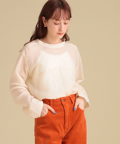 Ray BEAMS（レイビームス）の「Ray BEAMS / ワッシャー レースアップ ブラウス（シャツ/ブラウス・レディース・ブラック/ホワイト系その他6・ONE SIZE）」の8枚目の写真