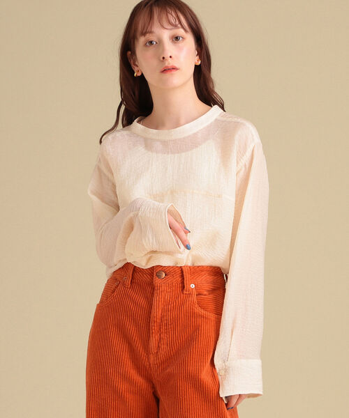 Ray BEAMS（レイビームス）の「Ray BEAMS / ワッシャー レースアップ ブラウス（シャツ/ブラウス・レディース・ブラック/ホワイト系その他6・ONE SIZE）」の3枚目の写真